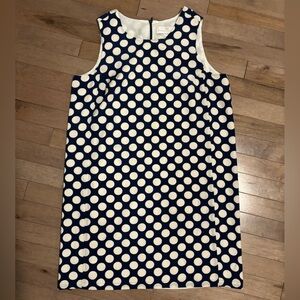 Amanda Uprichard Silk Blue & White Polka Dot Shift Dress sleeveless medium mini